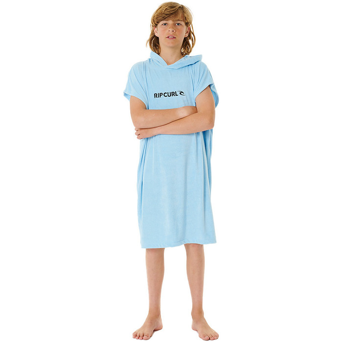 2023 Rip Curl Junior Brand Toalla con Capucha Albornoz / Poncho 007BTO - Cool Blue